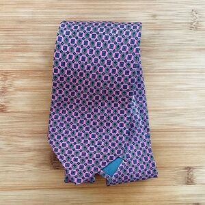 Kenneth Roberts 100% Silk Men's Neck Tie Pink Geometric Classic Career Office